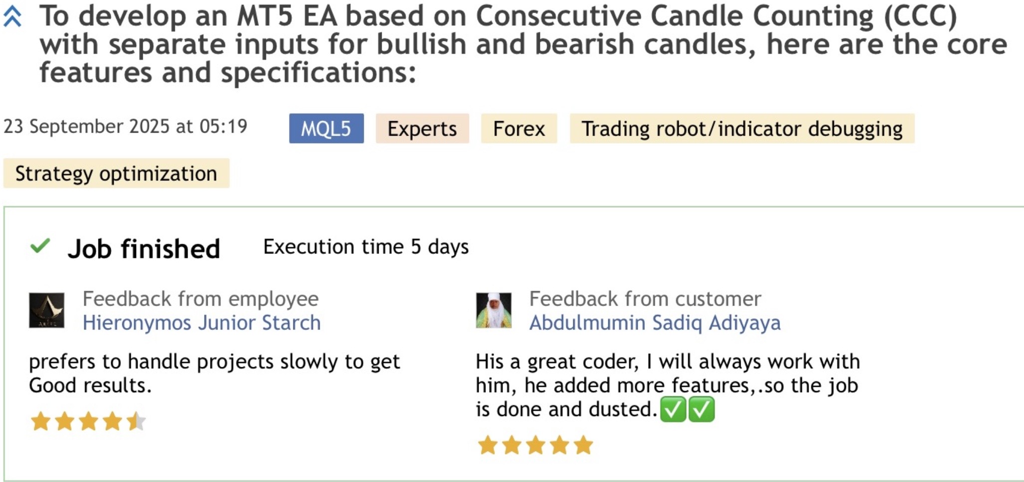Client review