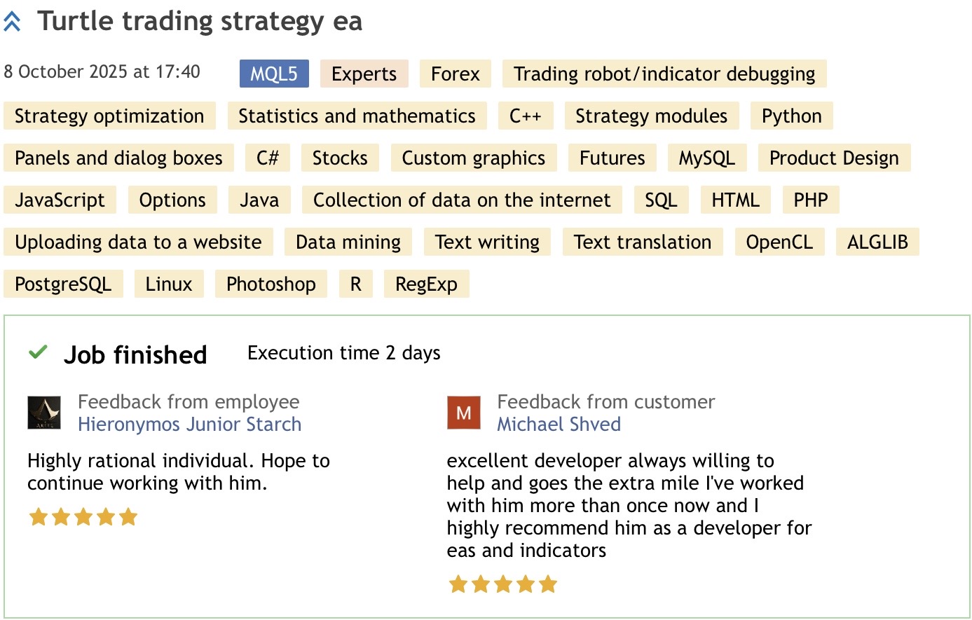 Client review