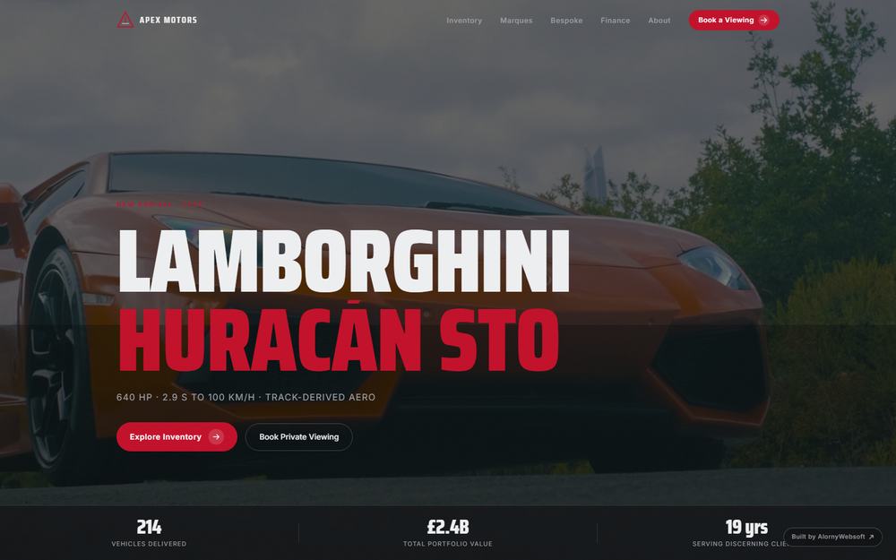 Apex Motors automotive dealership site