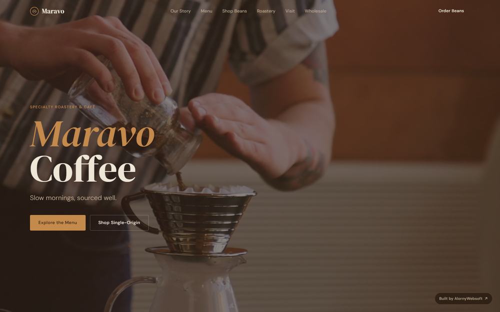 Maravo Coffee coffee roastery site