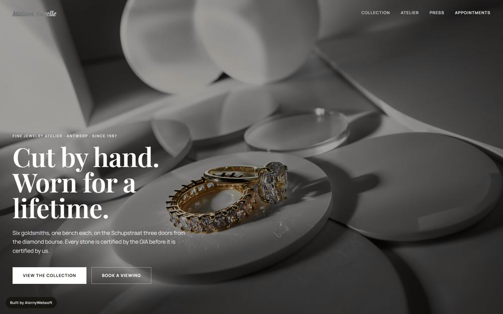 Maison Aurelle fine jewelry atelier site