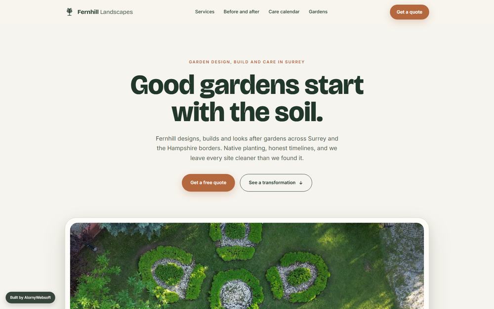 Fernhill Landscapes garden design and care site