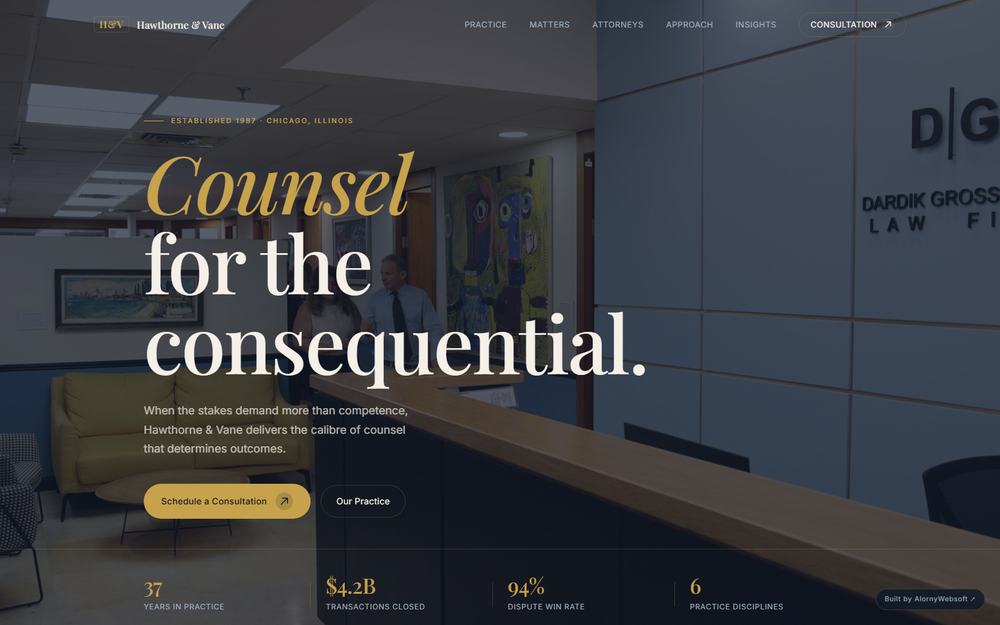 Hawthorne and Vane law firm site