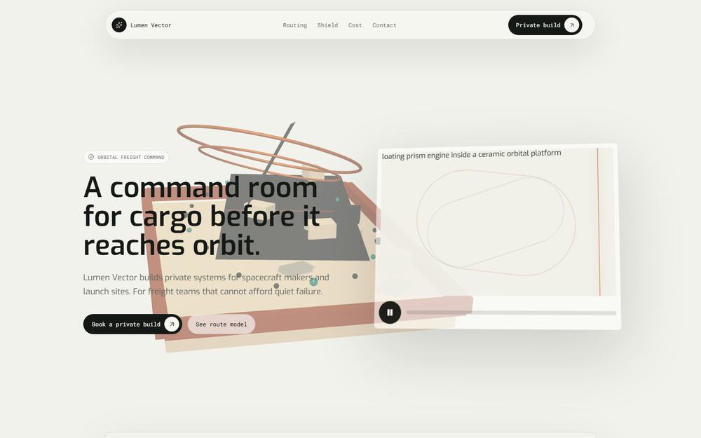 Lumen Vector orbital freight command site