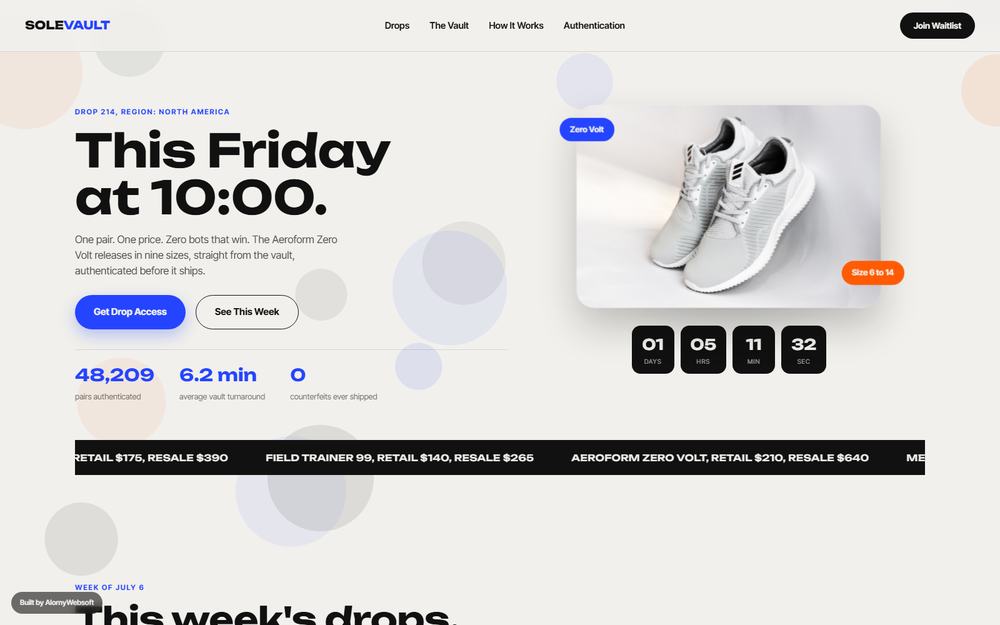 Sole Vault sneaker drops and resale vault site