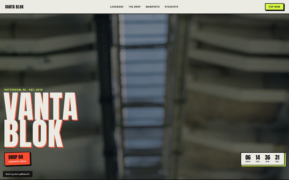VANTA BLOK streetwear label site