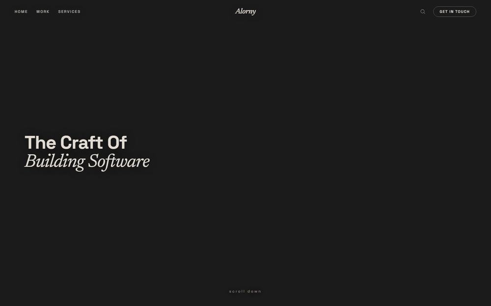 Alorny Websoft 3D scroll-driven product site