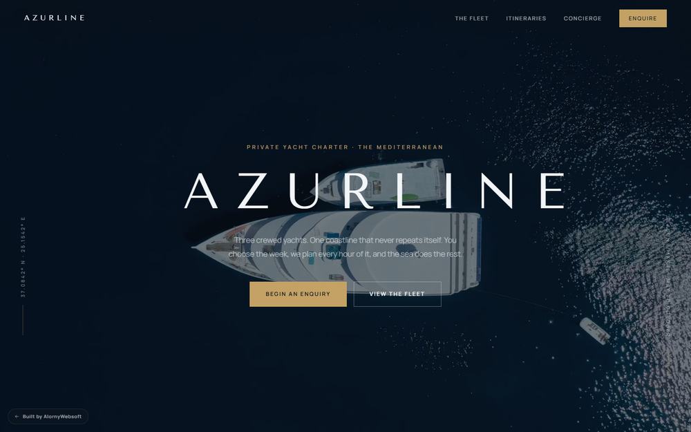 Azurline private yacht charter site
